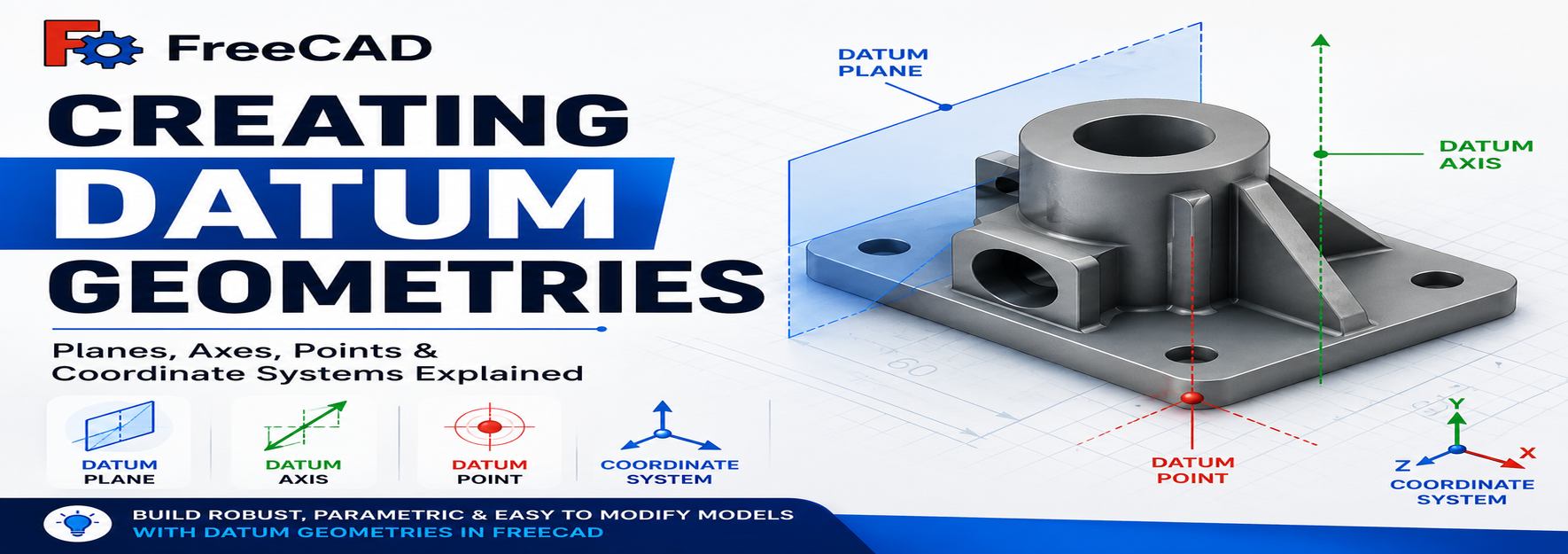 Creating Datum Geometries in FreeCAD: Planes, Axes, Points & Coordinate Systems